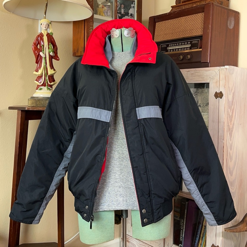 Vintage 90s CornICE Red & Black Puffer Ski Coat Snow Parka Men’s Large